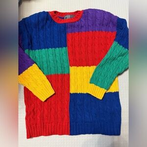 Color Block Sweater, Women’s size small, vintage, 90s